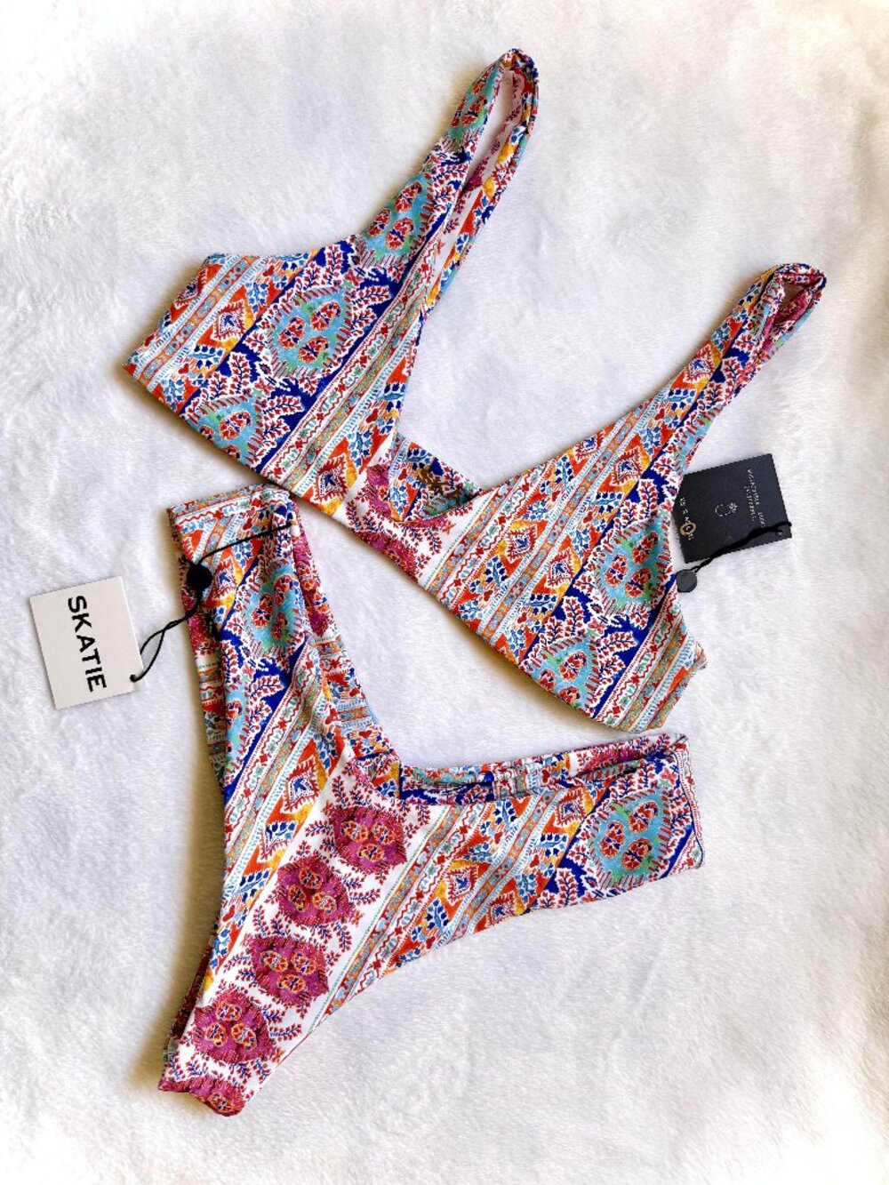 NWT Skatie Bikini Set Top + Bottom Venice print Size Large Boho Vacation Resort - Picture 11 of 13